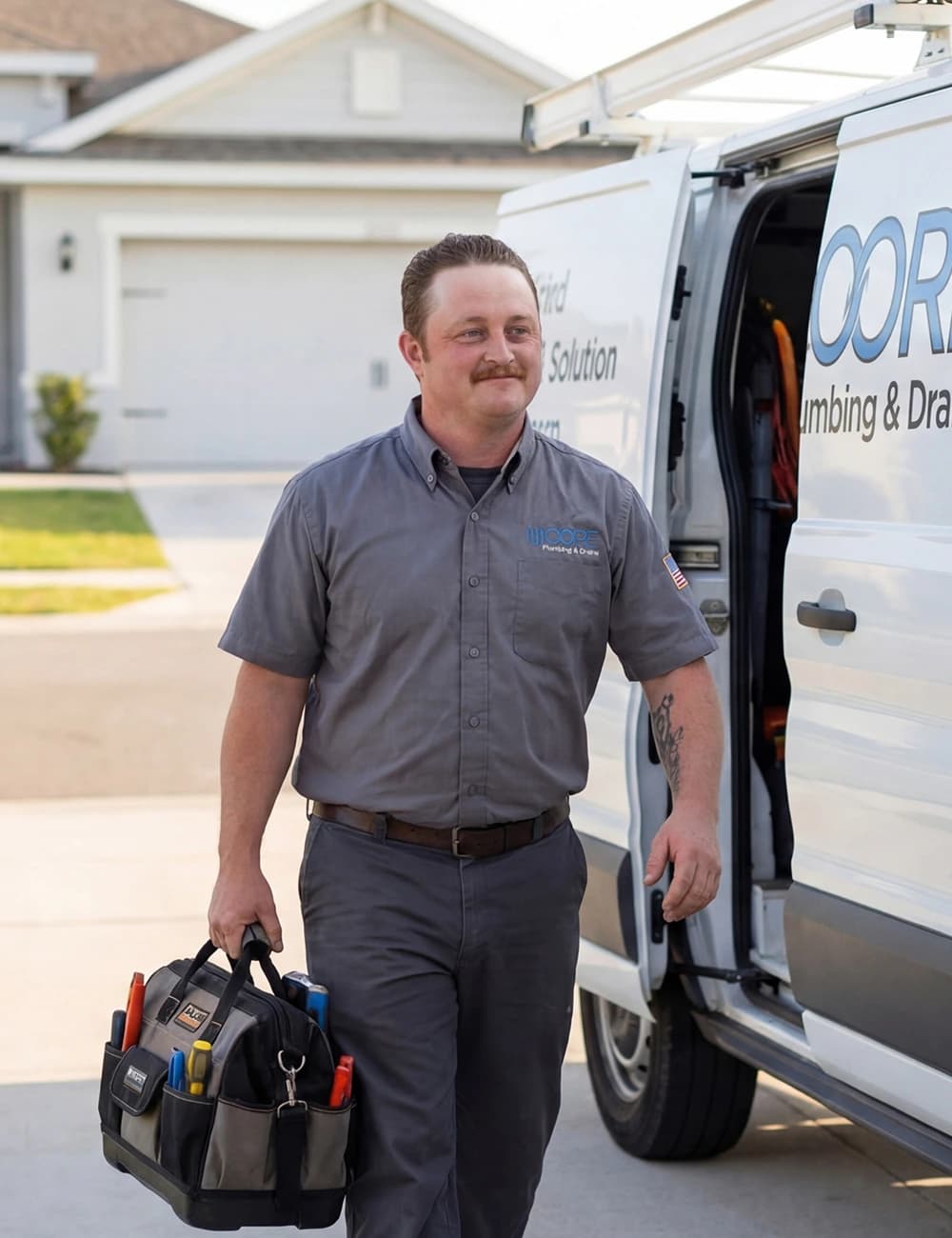 Plumbing technician working